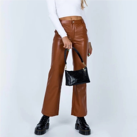 Princess Polly Faux Leather Pants - Picture 1 of 5